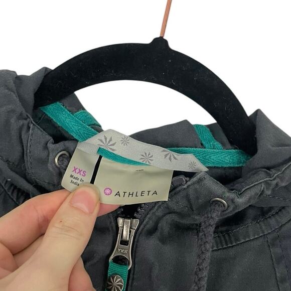 Athleta Grey Hooded Zip Up Jacket - Picture 9 of 9